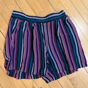 a new day Women's Striped Shorts - Purple, Blue, Black